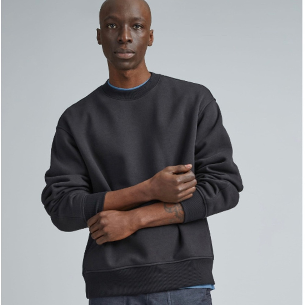 Everlane The Track Crewneck Sweatshirt Dark Heather Grey Size Medium